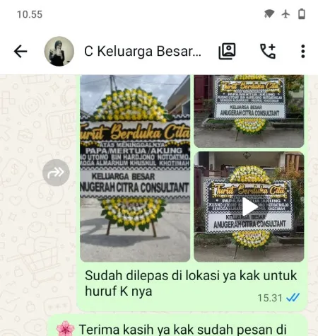 Pengiriman Papan Bunga Duka Sambimaya Juntinyuat